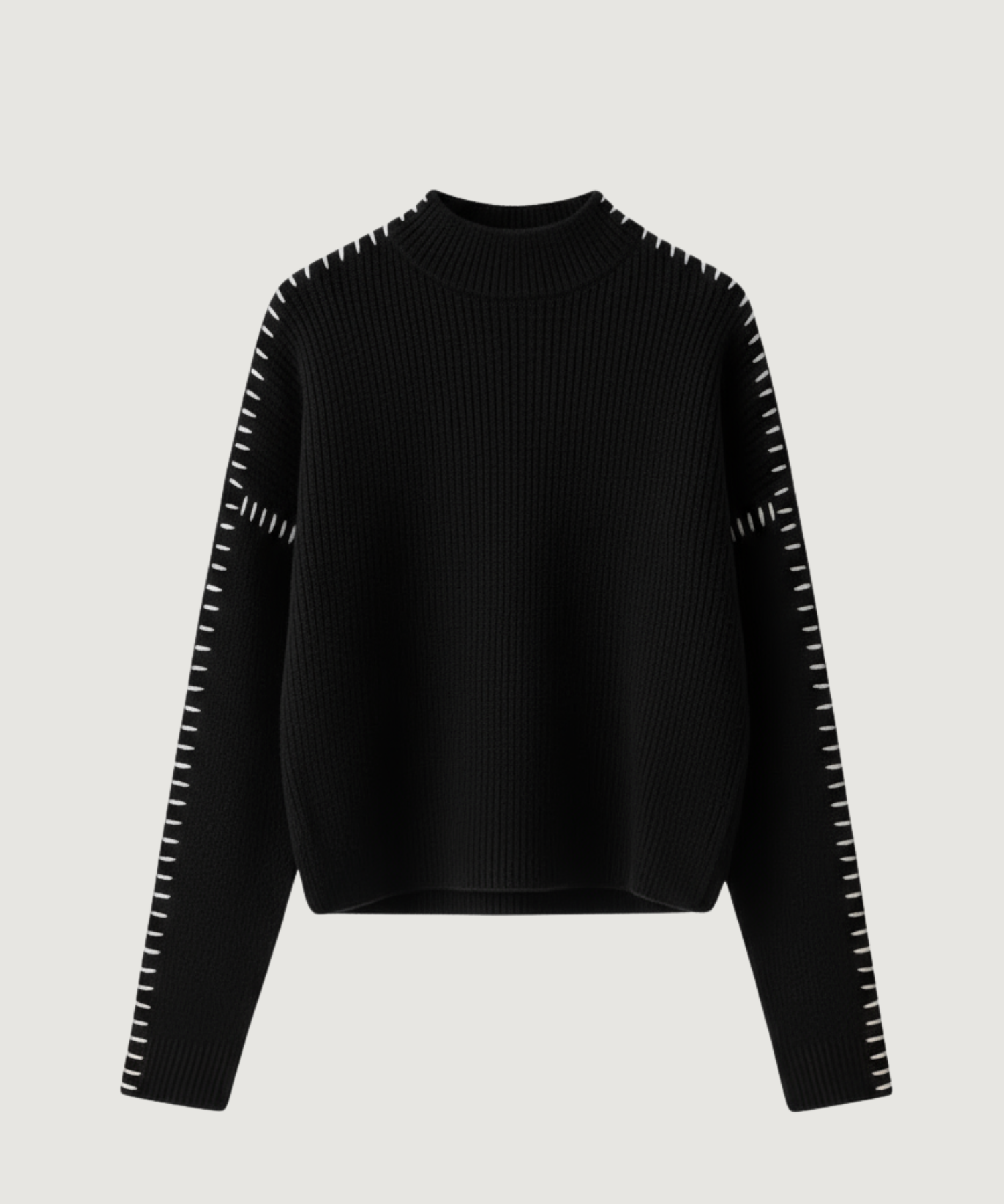 Alma | Suéter de cuello alto oversize con detalles de piqué